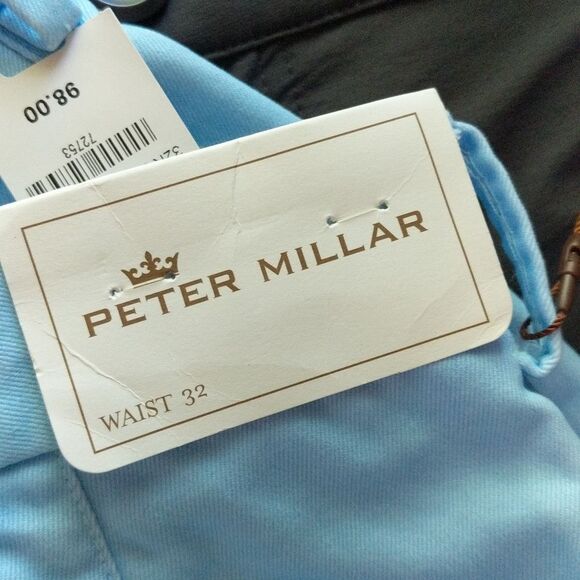NWT Peter Millar Pima Cotton Winston Washed Twill Short Tarheel blue size 32R - Picture 9 of 12